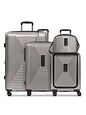 Redolz Essentials14 4-hjuls kuffertsæt Beautycase 4stk med udvidelsesfoldet laptoprum - coffee grey metallic Redolz Essentials14 4-hjuls kuffertsæt Beautycase 4stk med udvidelsesfoldet laptoprum