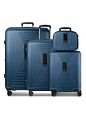 Redolz Essentials 14 sada kufrů na 4 kolečkách + kosmetický kufřík 4 ks se strečovým skládáním - dark blue metallic Redolz Essentials 14 sada kufrů na 4 kolečkách + kosmetický kufřík 4 ks se strečovým skládáním