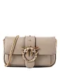 PINKO Love Pocket Crossbody taška Kůže 20 cm - grigio talpa PINKO Love Pocket Crossbody taška Kůže 20 cm