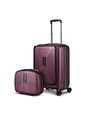 Redolz Essentials 14 sada kufrů 2 ks kabinový vozík se strečovým skládáním + kosmetický kufr - aubergine metallic Redolz Essentials 14 sada kufrů 2 ks kabinový vozík se strečovým skládáním + kosmetický kufr