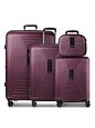 Redolz Essentials 14 sada kufrů na 4 kolečkách + kosmetický kufřík 4 ks se strečovým skládáním - aubergine metallic Redolz Essentials 14 sada kufrů na 4 kolečkách + kosmetický kufřík 4 ks se strečovým skládáním