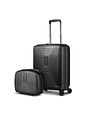 Redolz Essentials 14 sada kufrů 2 ks kabinový vozík se strečovým skládáním a kosmetickým kufříkem - black metallic Redolz Essentials 14 sada kufrů 2 ks kabinový vozík se strečovým skládáním a kosmetickým kufříkem