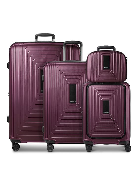 Redolz Essentials14 Sada kufrů na 4 kolečkách Beautycase 4ks s rozšiřující skládací přihrádkou na notebook