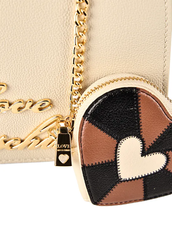 Love Moschino Heart Charm Kabelka Kůže 21 cm