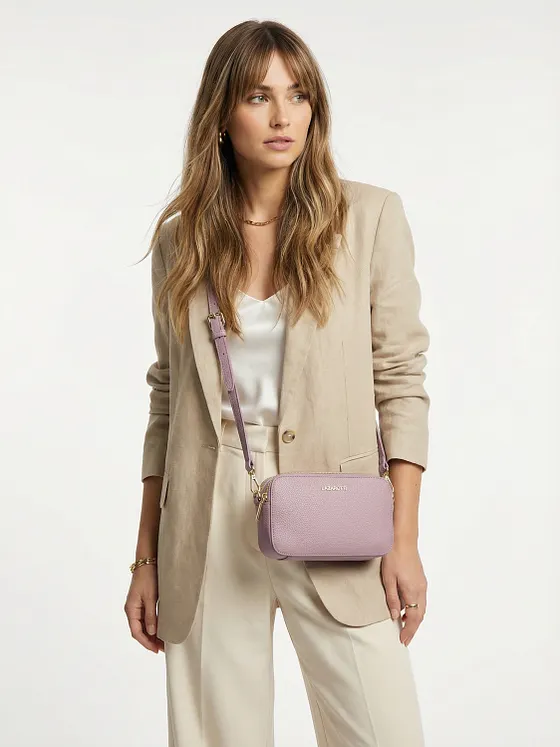 Lazarotti Crossbody taška z kůže Bologna Camera-Bag s dvojitým zipem, 18 cm Lazarotti Crossbody taška z kůže Bologna Camera-Bag s dvojitým zipem, 18 cm