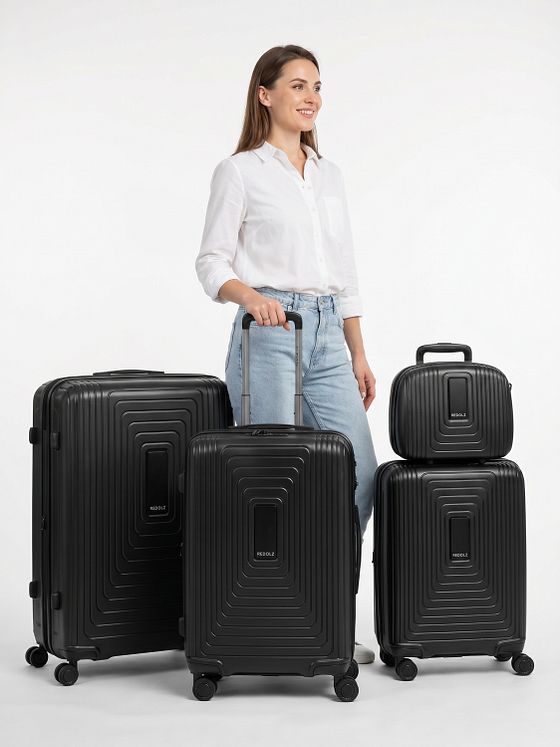 Redolz Essentials 14 sada kufrů na 4 kolečkách + kosmetický kufřík 4 ks se strečovým skládáním Redolz Essentials 14 sada kufrů na 4 kolečkách + kosmetický kufřík 4 ks se strečovým skládáním