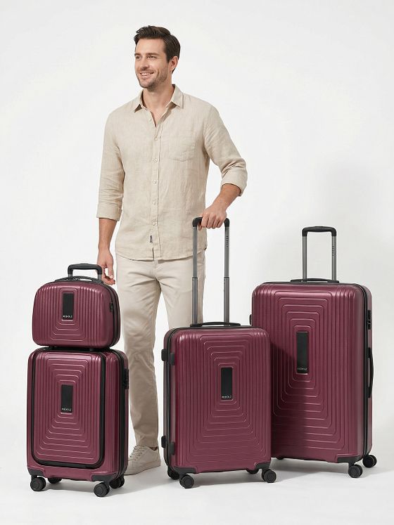 Redolz Essentials14 4-hjuls kuffertsæt Beautycase 4stk med udvidelsesfoldet laptoprum Redolz Essentials14 4-hjuls kuffertsæt Beautycase 4stk med udvidelsesfoldet laptoprum