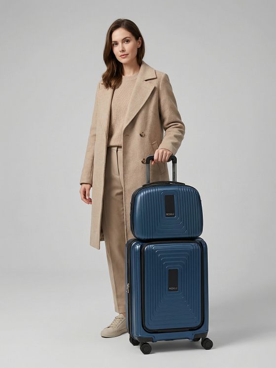Redolz Essentials 14 kuffertsæt 2 stk. kabine-trolley med stretchfold + beautycase