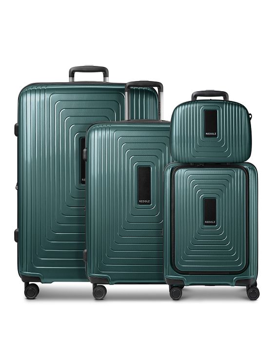 Redolz Essentials14 Sada kufrů na 4 kolečkách Beautycase 4ks s rozšiřující skládací přihrádkou na notebook