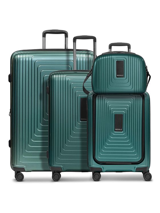 Redolz Essentials14 4-hjuls kuffertsæt Beautycase 4stk med udvidelsesfoldet laptoprum Redolz Essentials14 4-hjuls kuffertsæt Beautycase 4stk med udvidelsesfoldet laptoprum