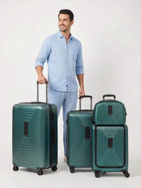 Redolz Essentials14 4-hjuls kuffertsæt Beautycase 4stk med udvidelsesfoldet laptoprum Redolz Essentials14 4-hjuls kuffertsæt Beautycase 4stk med udvidelsesfoldet laptoprum