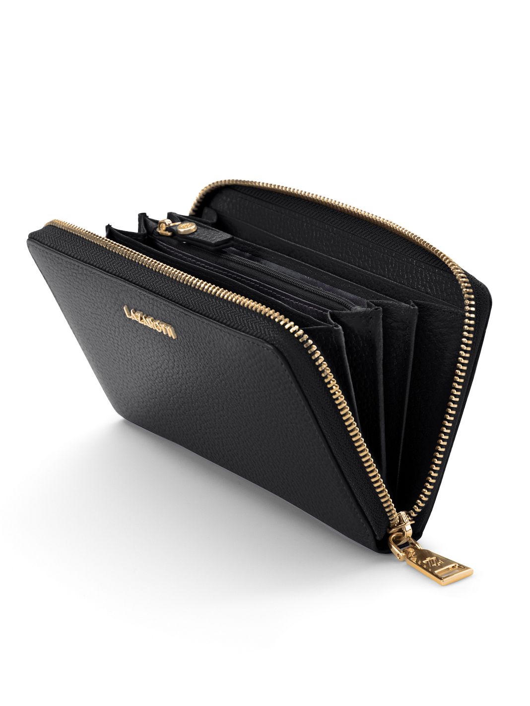 Lazarotti Portafoglio Bologna in pelle XL con chiusura a zip perimetrale, 19 cm