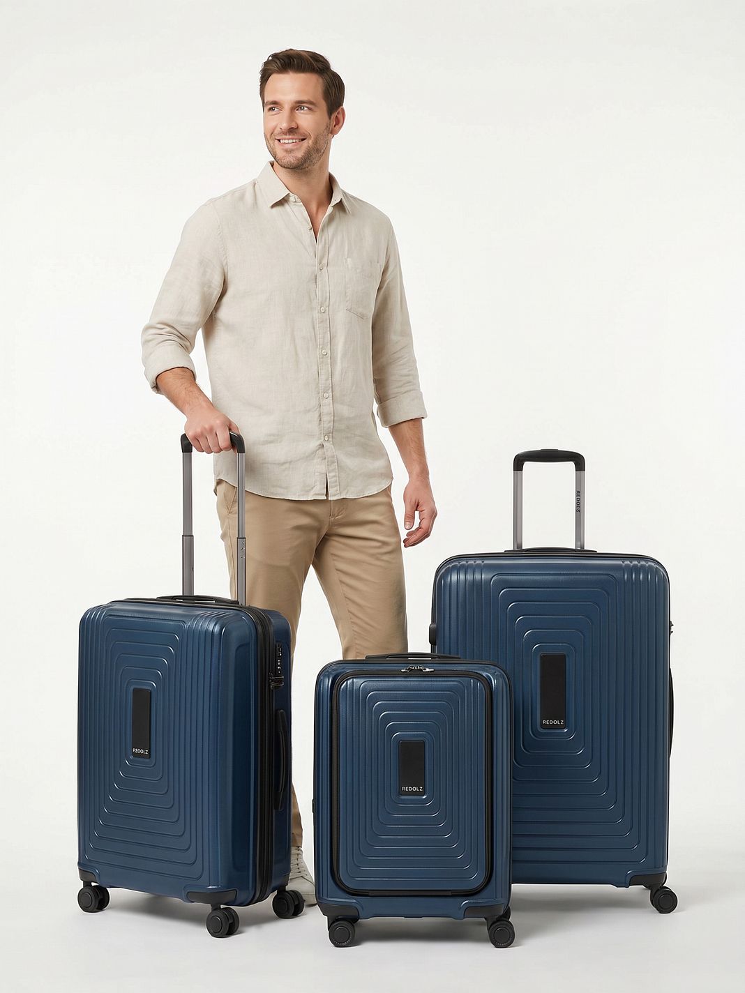 Redolz Essentials 14 4 ruote Set di valigie 3 pezzi espandibile Redolz Essentials 14 4 ruote Set di valigie 3 pezzi espandibile