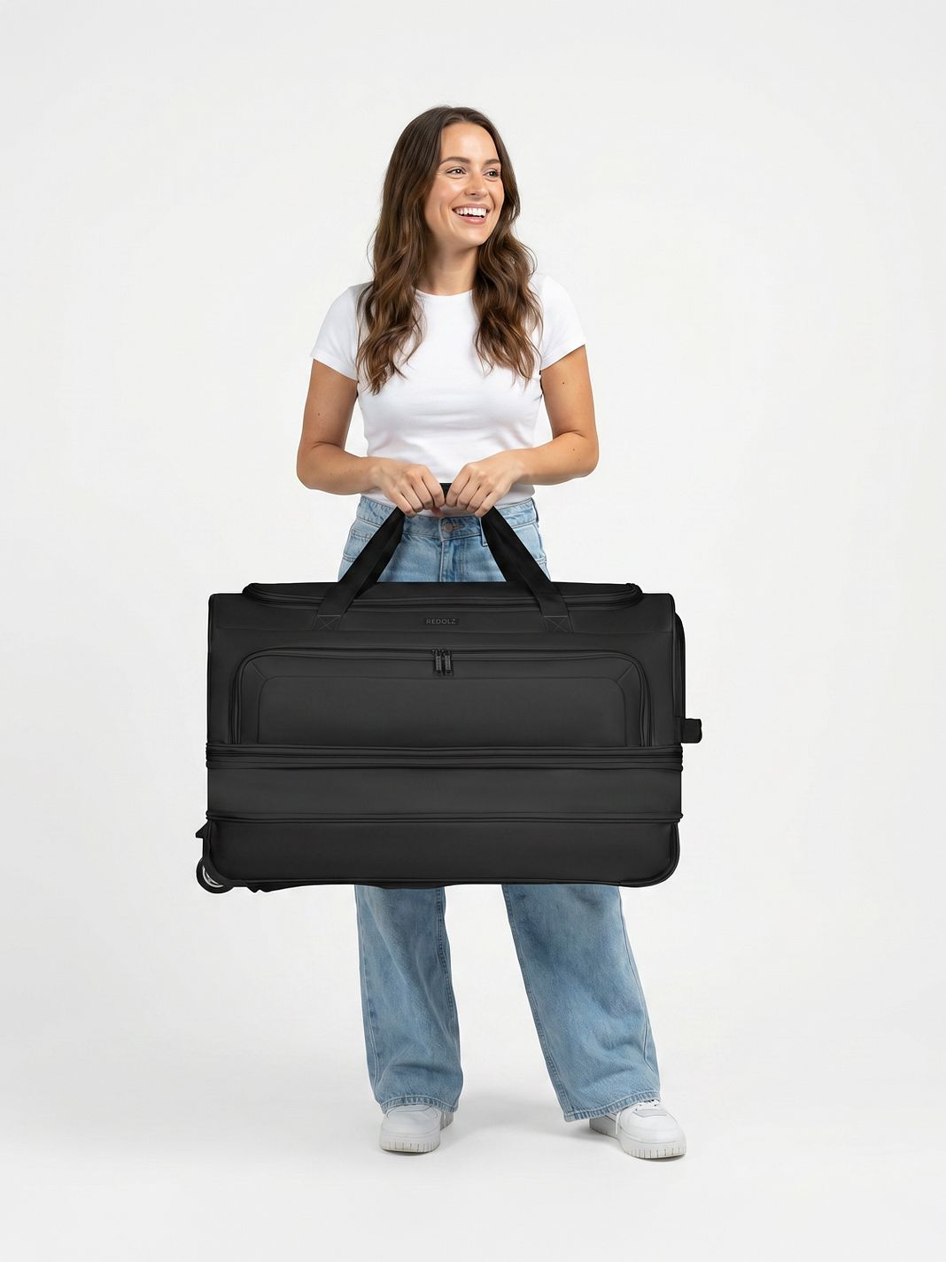 Redolz Set di 2 borse da viaggio Duffle Essentials a 2 ruote, L+L, con pannello espandibile Redolz Set di 2 borse da viaggio Duffle Essentials a 2 ruote, L+L, con pannello espandibile