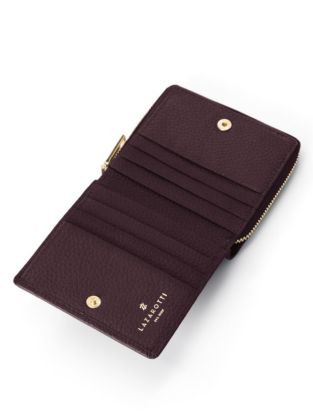 Lazarotti Cartera de piel «Bologna» mediana con cremallera perimetral, 10 cm