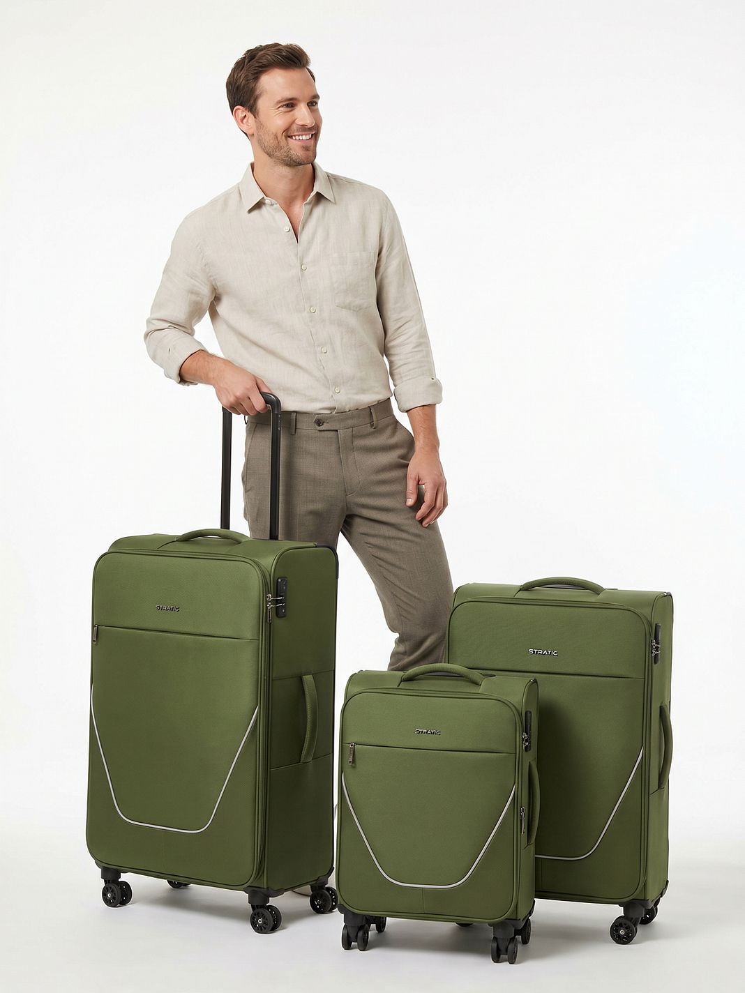 Stratic taska 4 ruote Set di valigie 3 pezzi espandibile