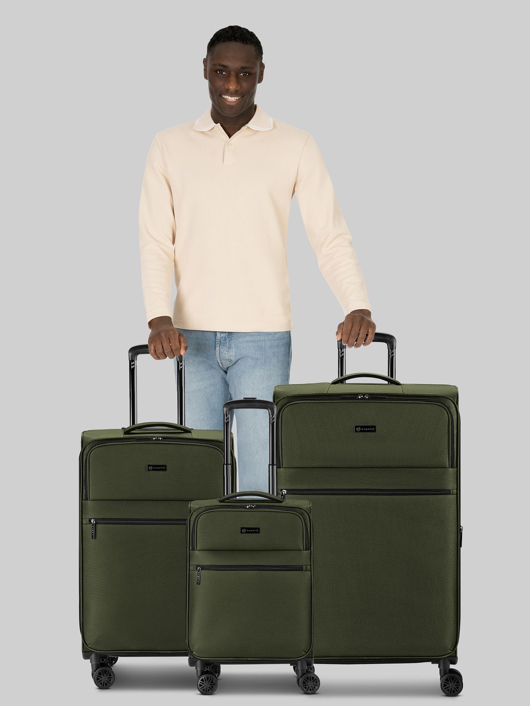 bugatti Valencia Soft 4 ruote Set di valigie 3 pezzi espandibile