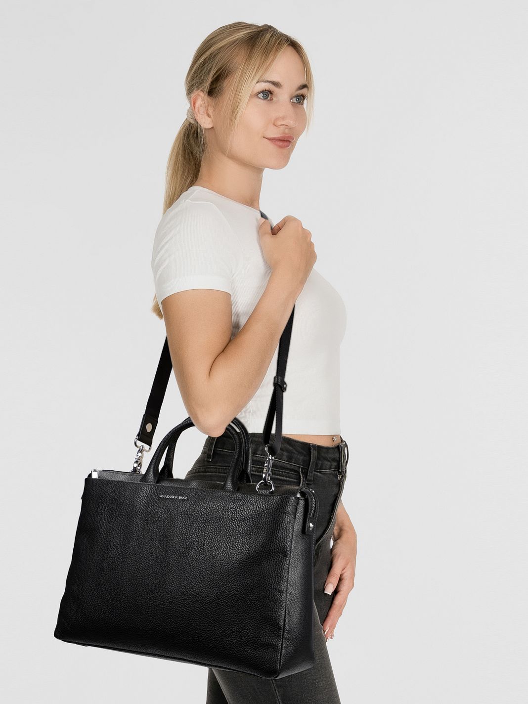 Mandarina Duck Mellow Urban Handväska Läder 40 cm Laptopfack