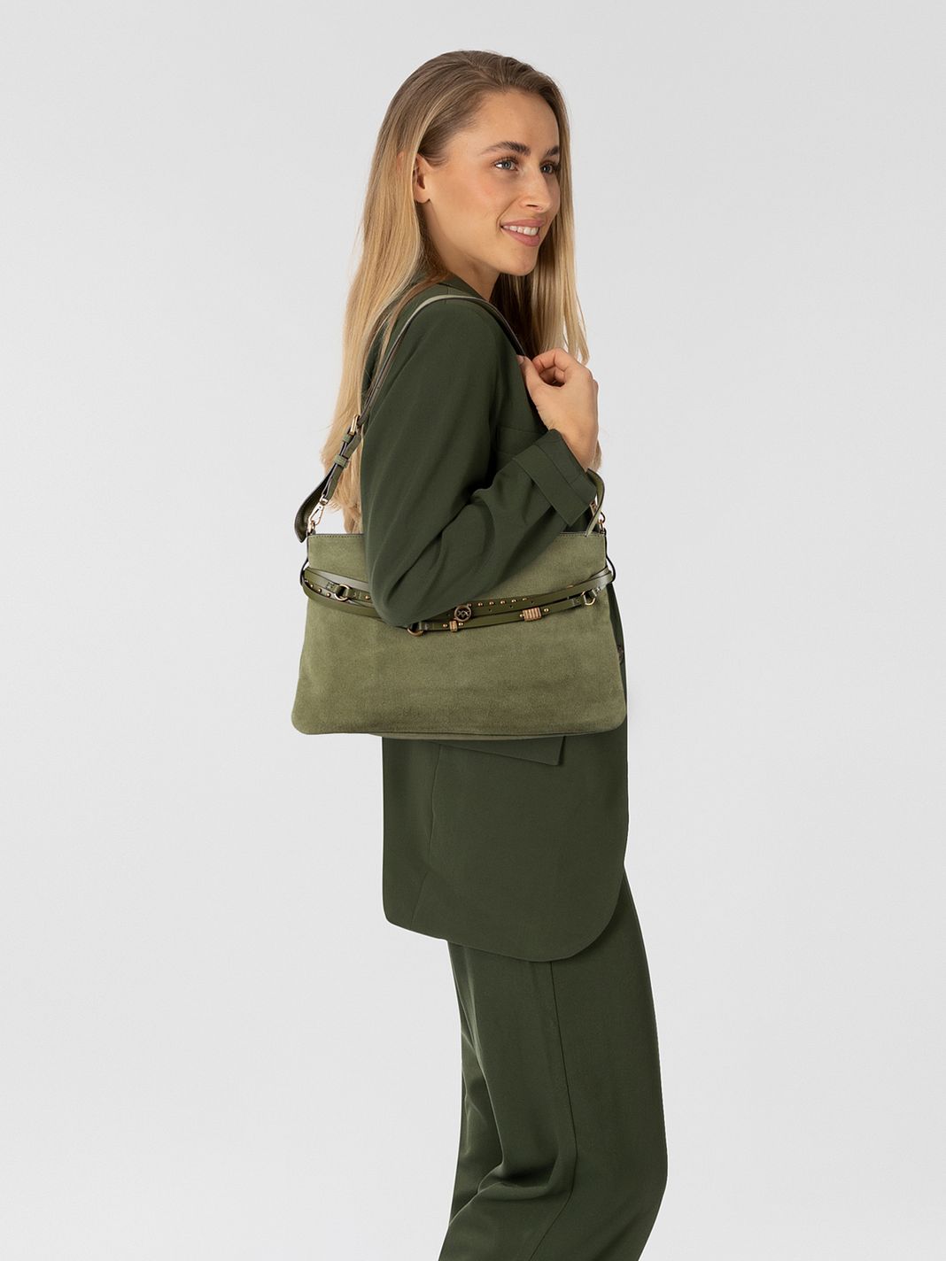 PINKO Belt Bag Big Borsa a spalla Vera Pelle 40 cm PINKO Belt Bag Big Borsa a spalla Vera Pelle 40 cm
