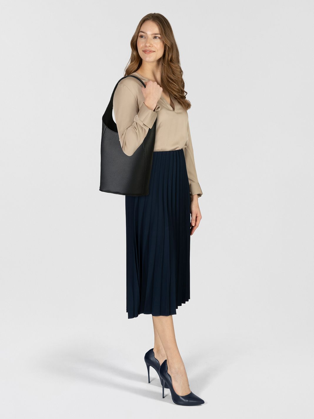 Boss Lenah Borsa a spalla Vera Pelle 22 cm