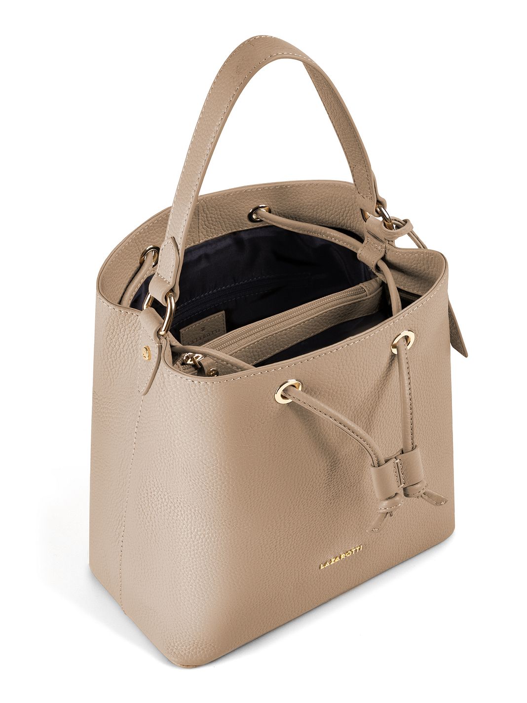 Lazarotti Bologna läderbucket bag med axelrem, 25 cm Lazarotti Bologna läderbucket bag med axelrem, 25 cm