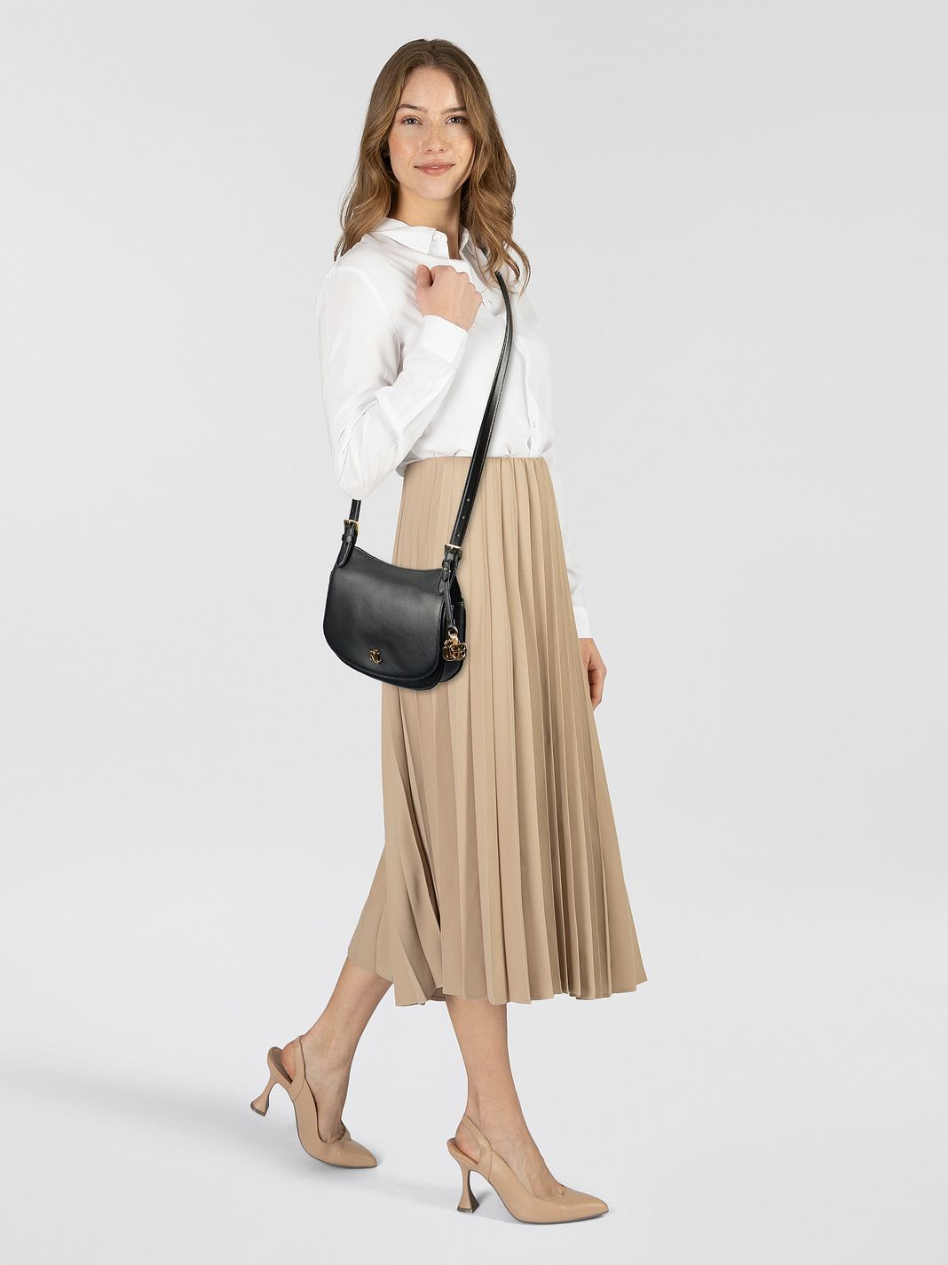Lauren Ralph Lauren Marcy Borsa a tracolla Vera Pelle 21 cm Lauren Ralph Lauren Marcy Borsa a tracolla Vera Pelle 21 cm