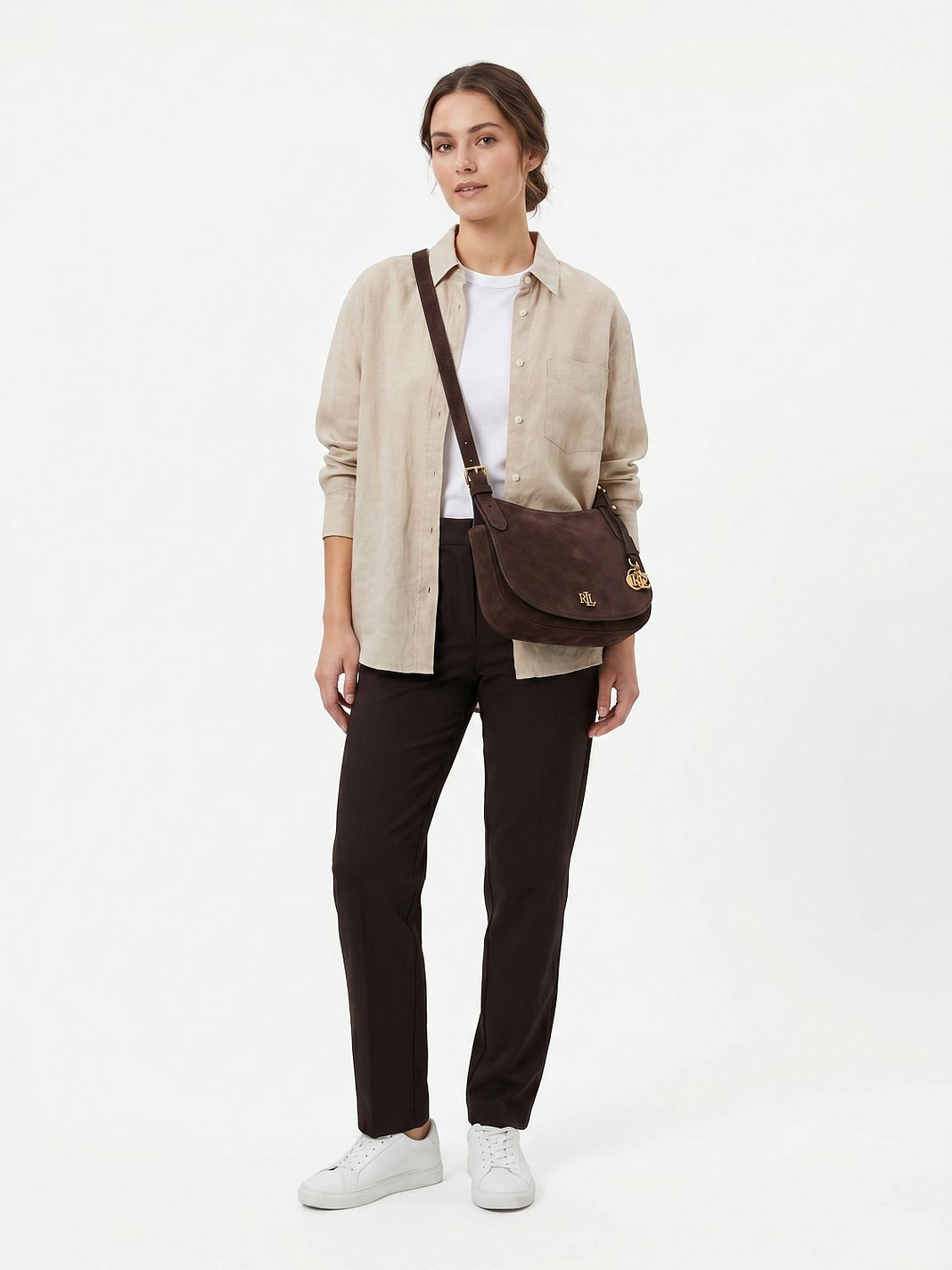 Lauren Ralph Lauren Marcy Borsa a tracolla Vera Pelle 21 cm Lauren Ralph Lauren Marcy Borsa a tracolla Vera Pelle 21 cm