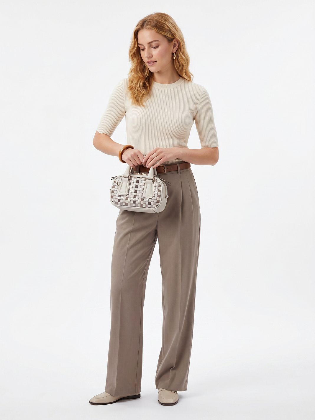 DuDu Woven Bolso Piel natural 20.5 cm DuDu Woven Bolso Piel natural 20.5 cm