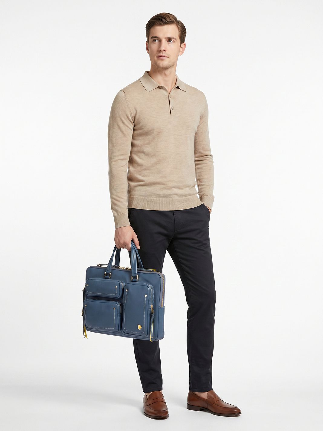 DuDu Pocket Maletín Piel natural 36 cm Compartimento para el portátil