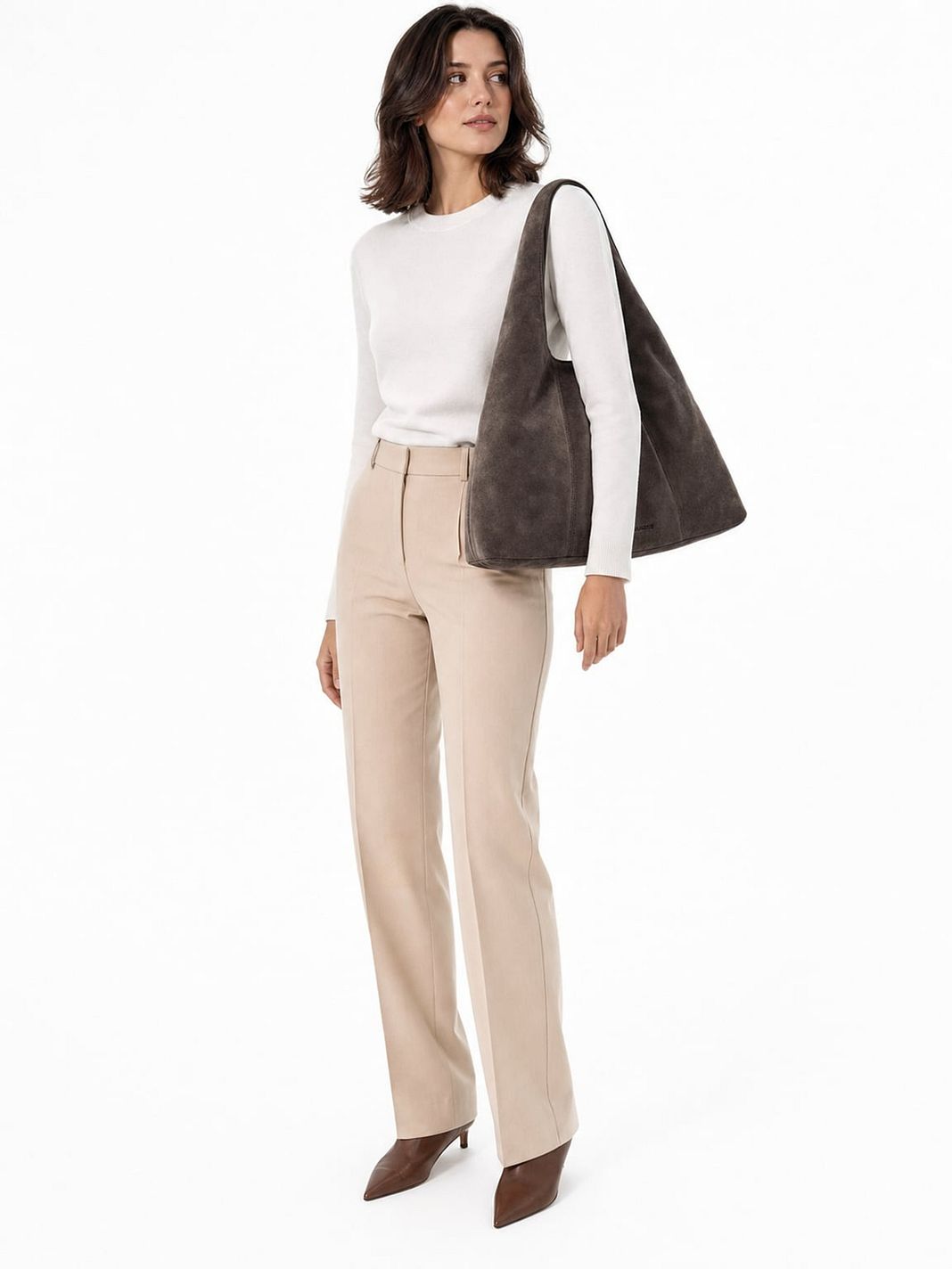 LES VISIONNAIRES Paz Essential Borsa a spalla Vera Pelle 46 cm