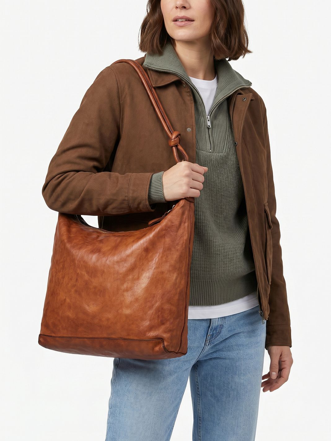 Campomaggi Vittoria Borsa a spalla L Vera Pelle 40 cm