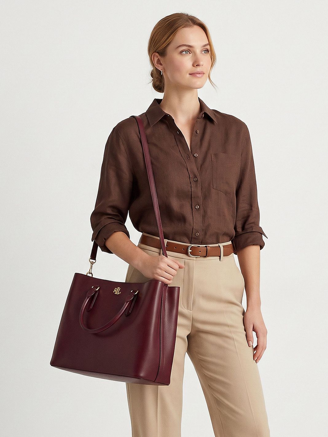 Lauren Ralph Lauren Marcy Borsetta Vera Pelle 37 cm Lauren Ralph Lauren Marcy Borsetta Vera Pelle 37 cm