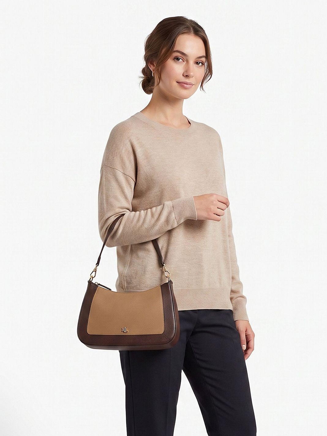 Lauren Ralph Lauren Danni Borsa a spalla Vera Pelle 25 cm Lauren Ralph Lauren Danni Borsa a spalla Vera Pelle 25 cm