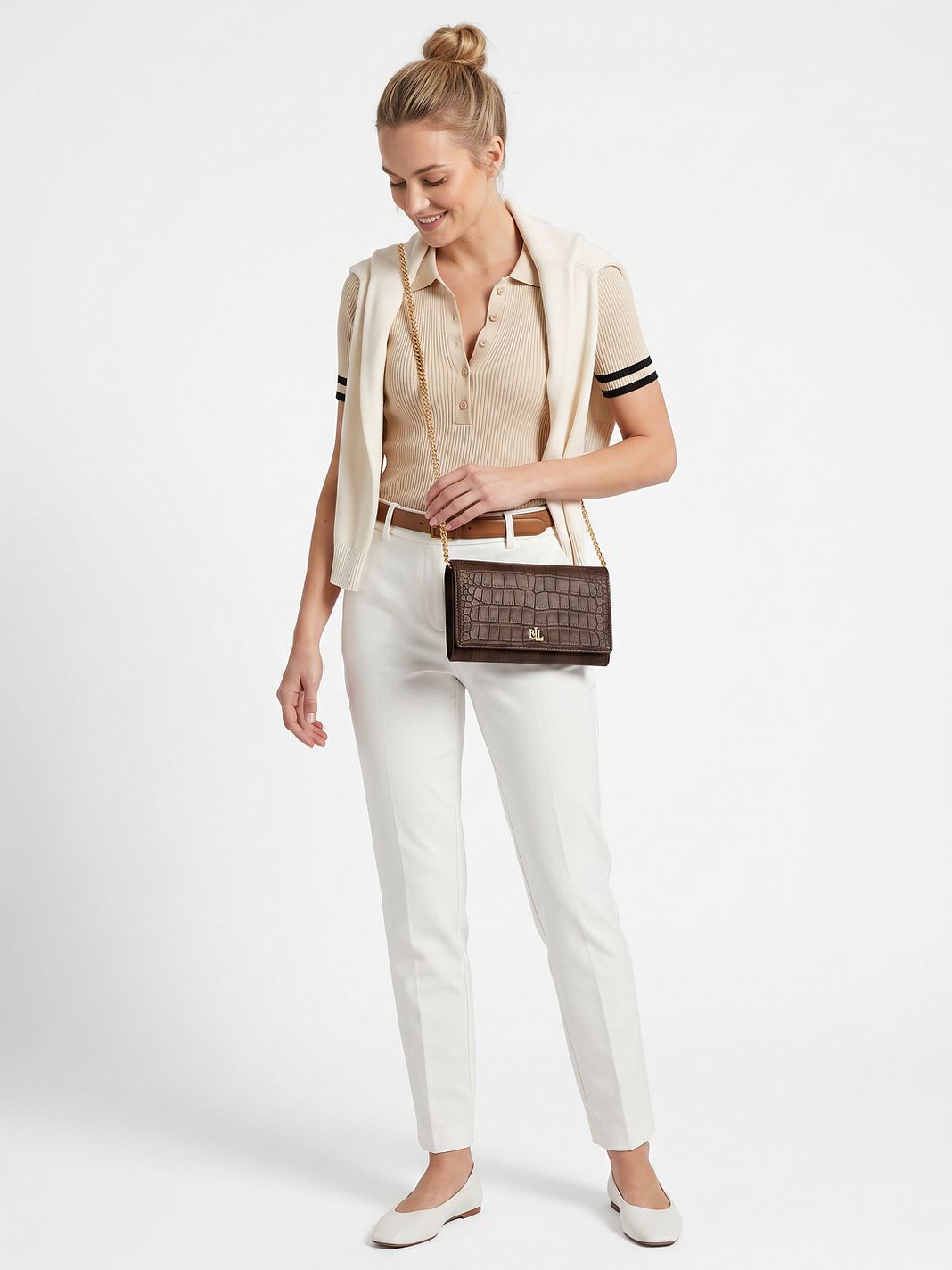 Lauren Ralph Lauren Adair Borsa a tracolla Vera Pelle 20.5 cm Lauren Ralph Lauren Adair Borsa a tracolla Vera Pelle 20.5 cm