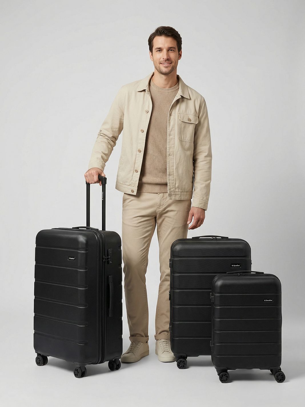Saxoline Miami 4 ruote Set di valigie 3 pezzi espandibile Saxoline Miami 4 ruote Set di valigie 3 pezzi espandibile