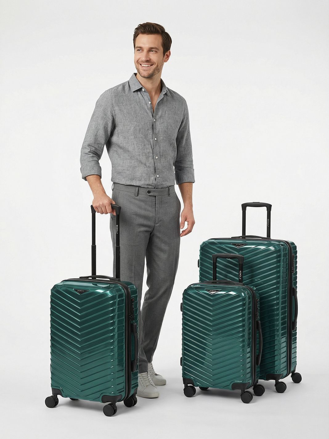 Redolz Essentials 18 2.0 4 ruedas Set de maletas 3 piezas Con asa expansible Redolz Essentials 18 2.0 4 ruedas Set de maletas 3 piezas Con asa expansible