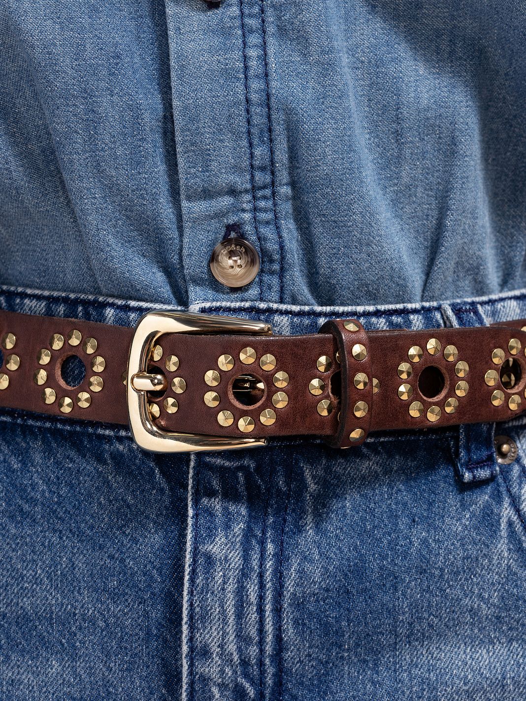 b.belt Cintura con borchie Vera Pelle b.belt Cintura con borchie Vera Pelle