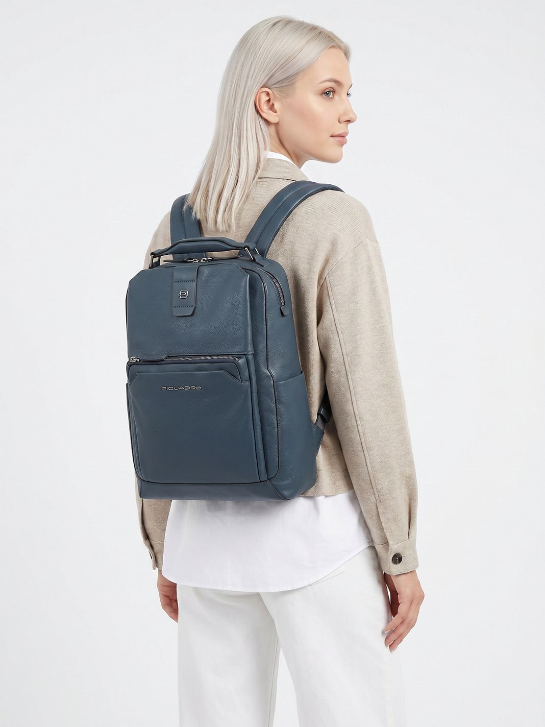 Piquadro Tebe Mochila de día Piel natural 46 cm Compartimento para laptop Piquadro Tebe Mochila de día Piel natural 46 cm Compartimento para laptop