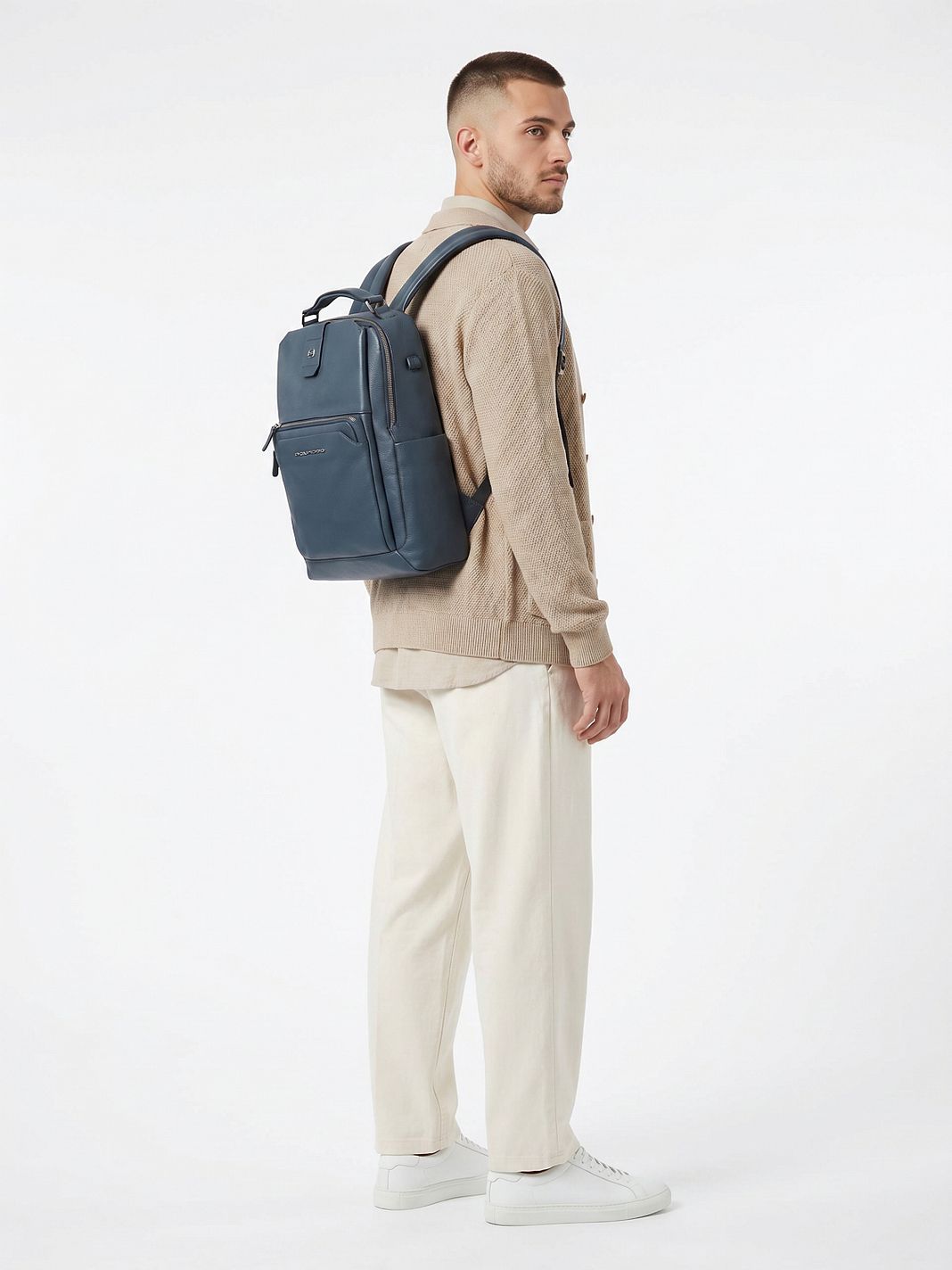 Piquadro Tebe Mochila de día Piel natural 46 cm Compartimento para laptop Piquadro Tebe Mochila de día Piel natural 46 cm Compartimento para laptop
