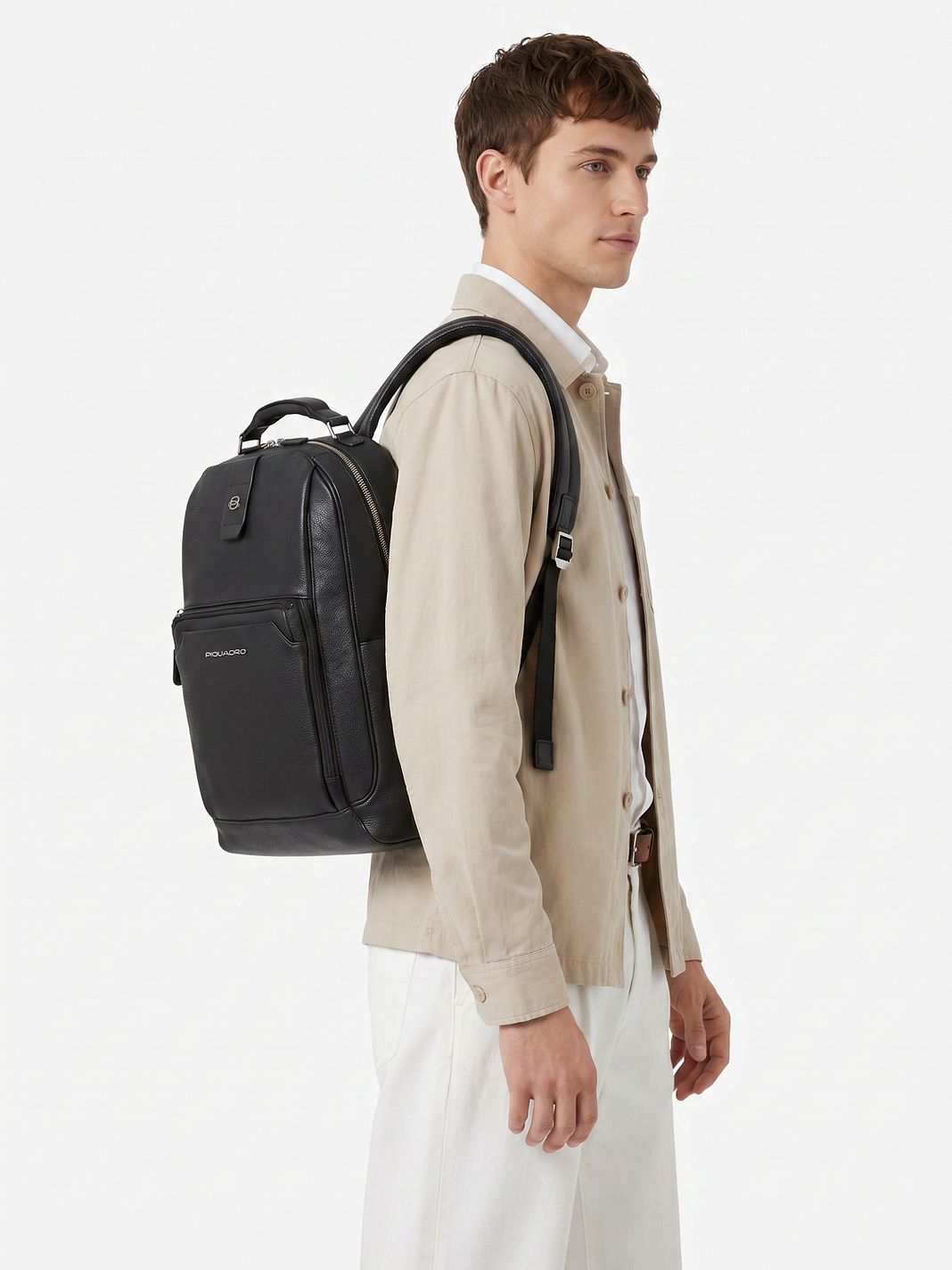 Piquadro Tebe Mochila de día Piel natural 46 cm Compartimento para laptop Piquadro Tebe Mochila de día Piel natural 46 cm Compartimento para laptop