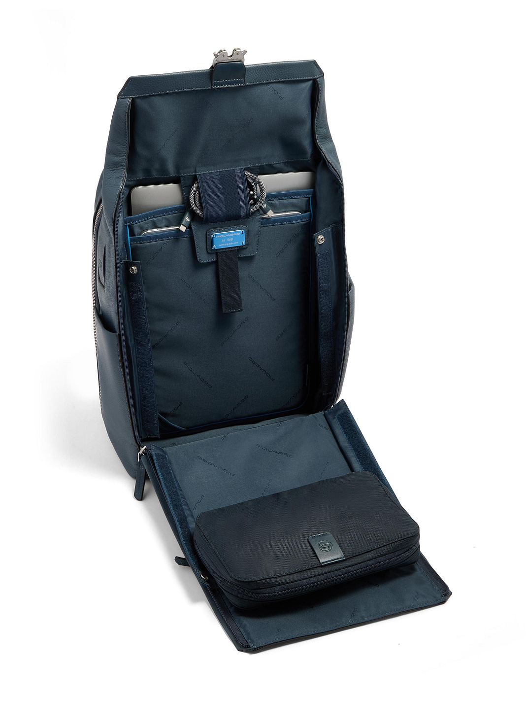 Piquadro Tebe Zaino da giorno Protezione RFID Vera Pelle 44 cm Vano porta PC