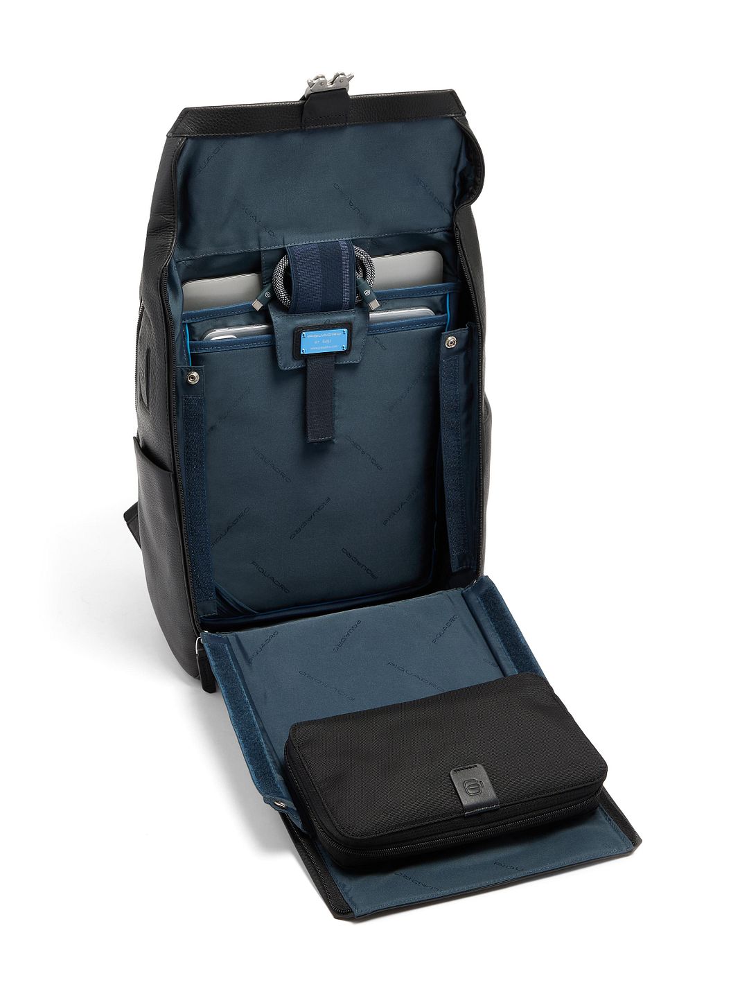 Piquadro Tebe Zaino da giorno Protezione RFID Vera Pelle 44 cm Vano porta PC