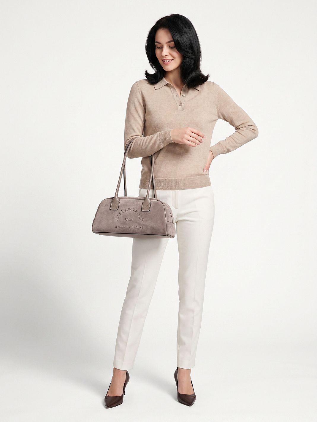 Karl Lagerfeld Daily Borsa a spalla Vera Pelle 29 cm Karl Lagerfeld Daily Borsa a spalla Vera Pelle 29 cm