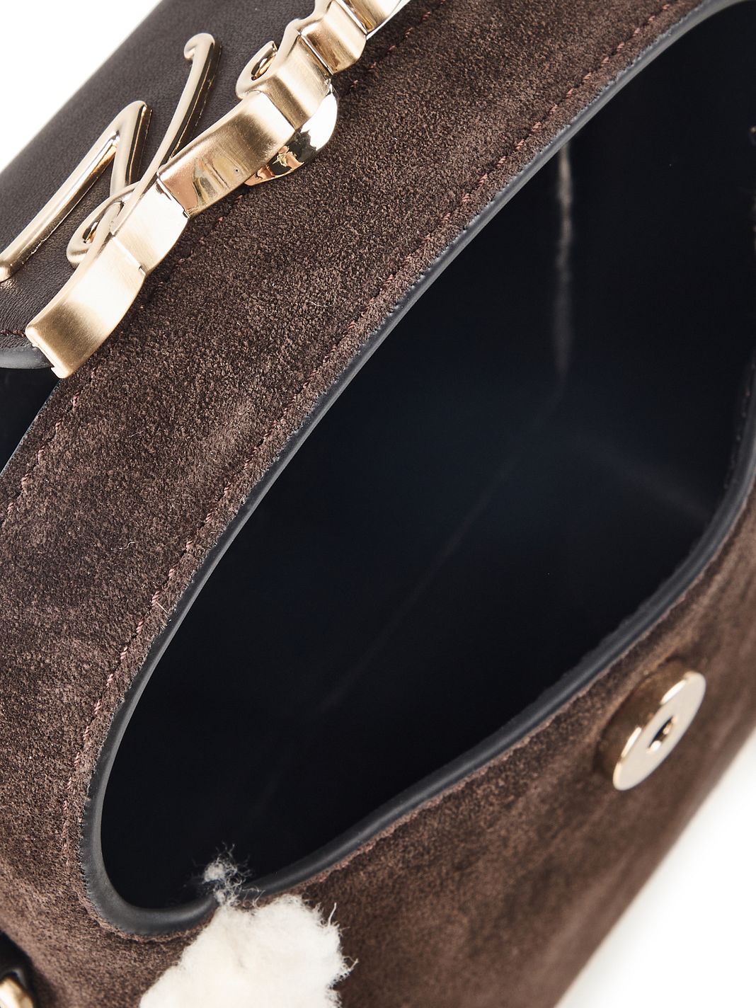Karl Lagerfeld Signature Mini borsa a mano Vera Pelle 18 cm Karl Lagerfeld Signature Mini borsa a mano Vera Pelle 18 cm