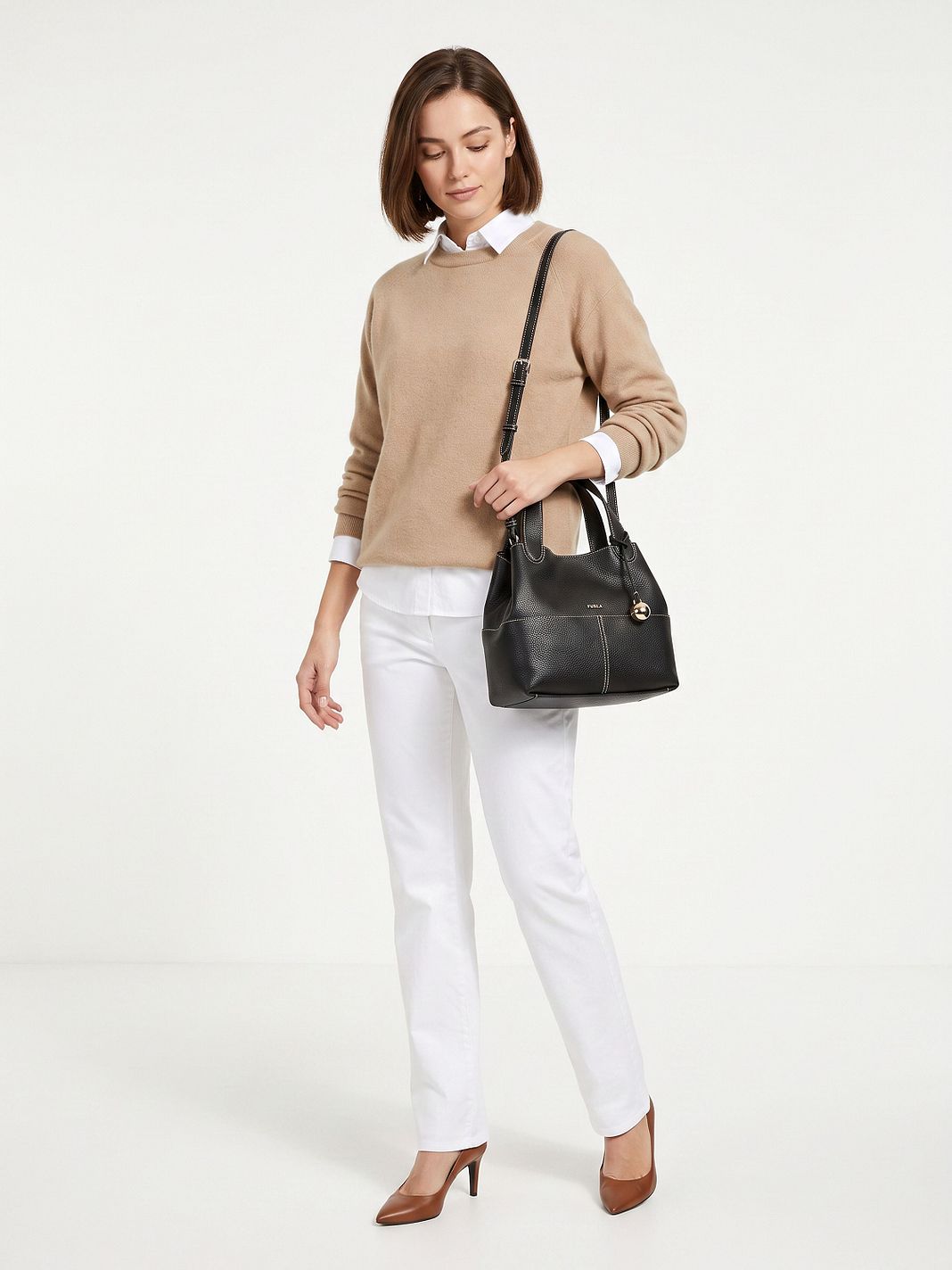 Furla Primrose Borsa a spalla M Vera Pelle 29 cm