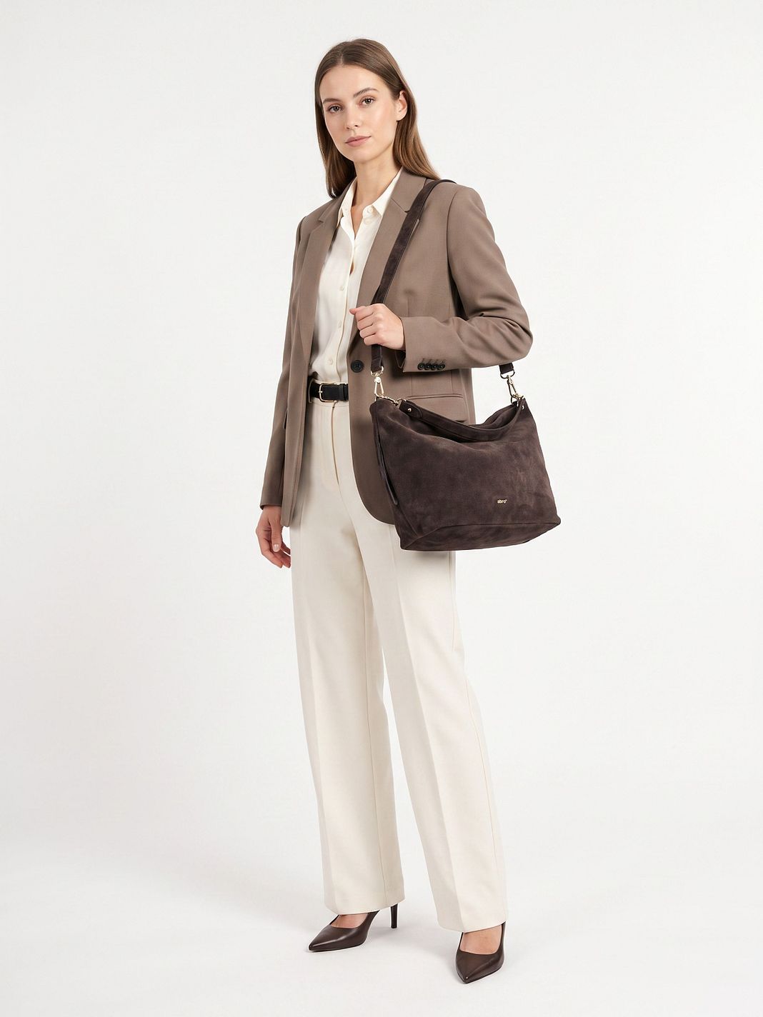 abro Ebony Borsa a spalla Vera Pelle 39 cm abro Ebony Borsa a spalla Vera Pelle 39 cm