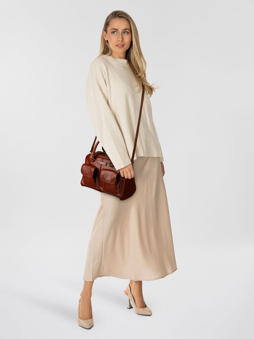 The Bridge Flora Bolso Piel natural 26 cm The Bridge Flora Bolso Piel natural 26 cm
