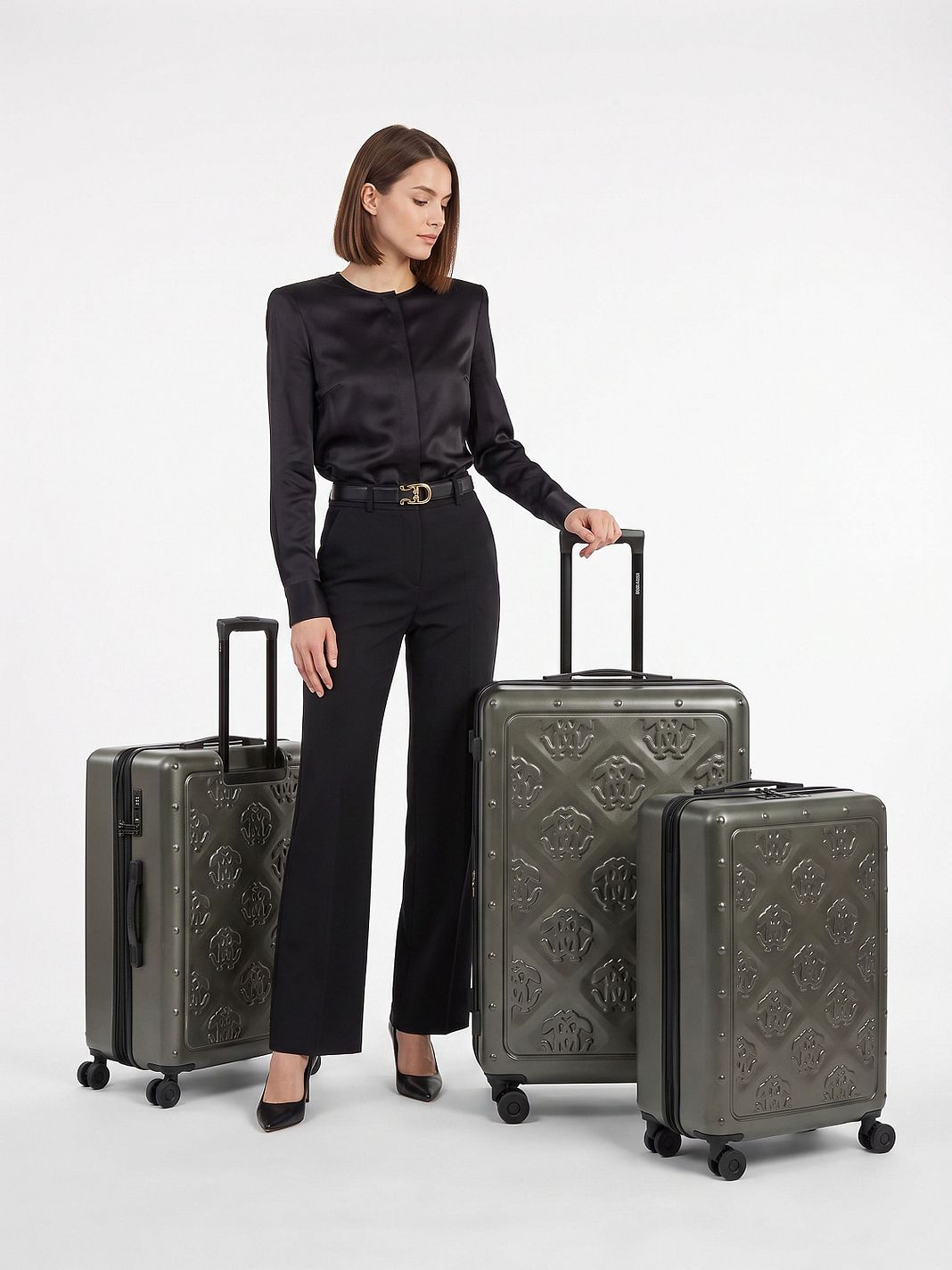 Roberto Cavalli Florence 4 ruote Set di valigie 3 pezzi espandibile Roberto Cavalli Florence 4 ruote Set di valigie 3 pezzi espandibile