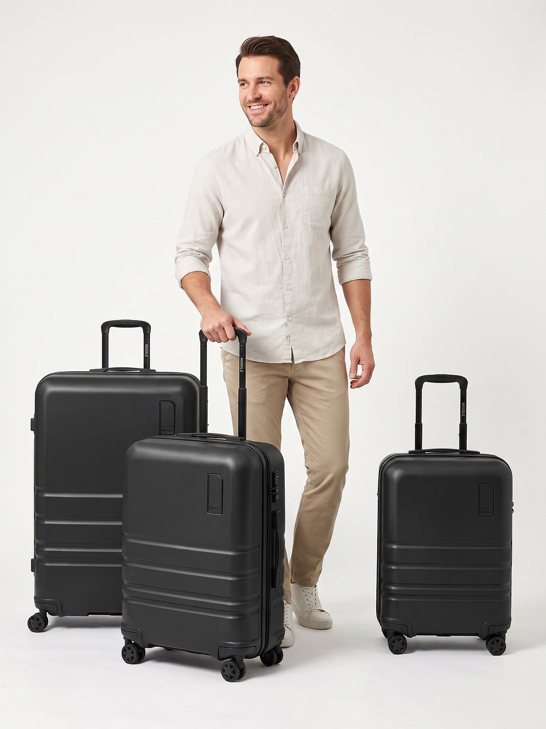 Redolz Pro ABS 4 ruote Set di valigie 3 pezzi espandibile