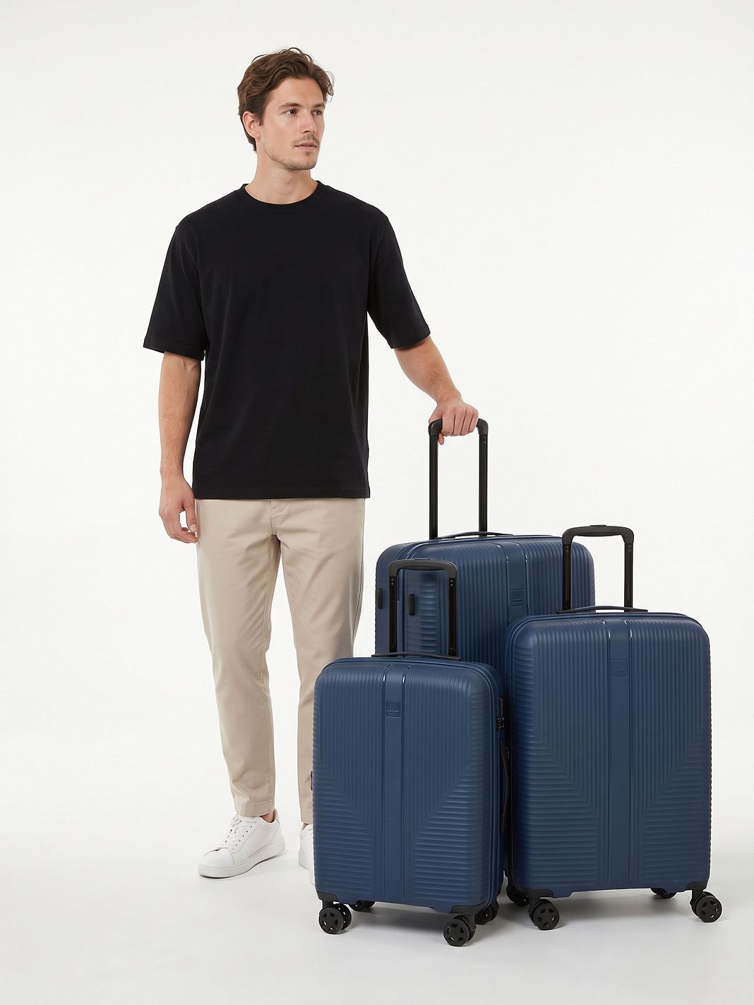 Travelite Air Stripe 4 ruote Set di valigie 3 pezzi espandibile Travelite Air Stripe 4 ruote Set di valigie 3 pezzi espandibile